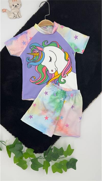 20025-7 Unicornlu Desenli Mayo LİLA