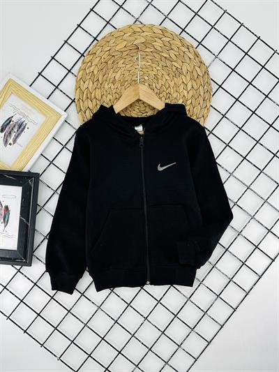 550 Fitilli Kumaş Penye Mevsimlik Unisex Çocuk Hırka-SİYAH