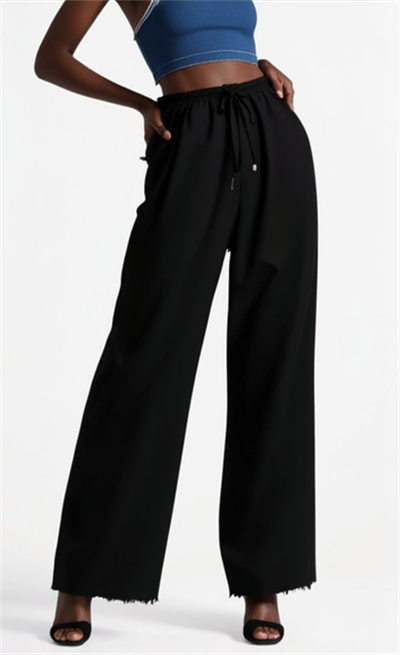 PAÇA DETAYLI KETEN PANTOLON