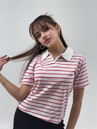 POLO YAKA ÇİZGİLİ TİŞÖRT