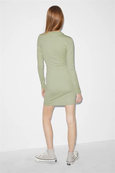 Bel Detaylı Mini Elbise