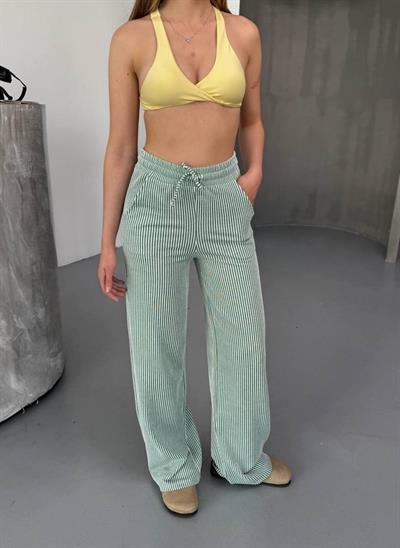 Suyolu Çizgili Burgu Pantolon