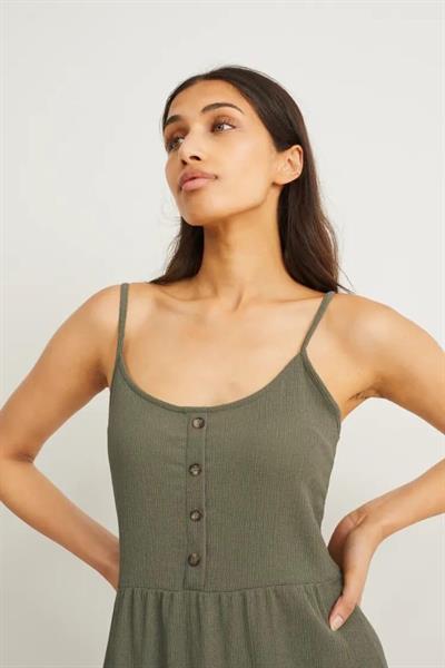 Askılı Uzun Müslin Elbise