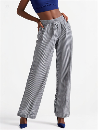 Suyolu Çizgili Burgu Pantolon