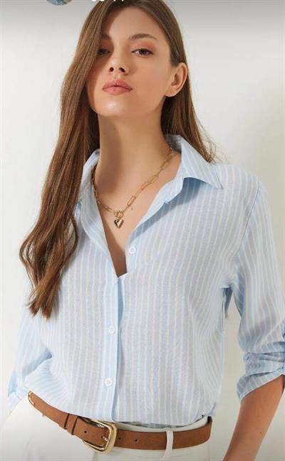 KOL DETAYLI VİSKON GÖMLEK