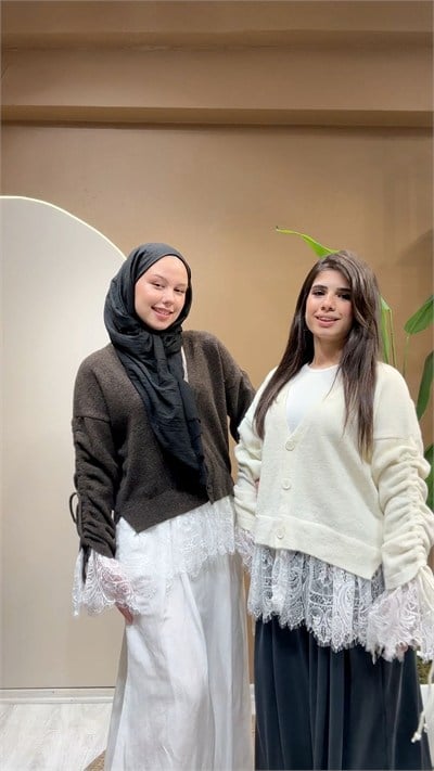 DANTELLİ HIRKA Kahve