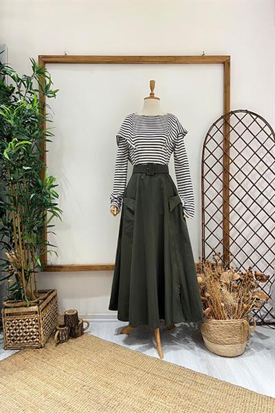 FERMUARLI KANVAS ETEK Haki