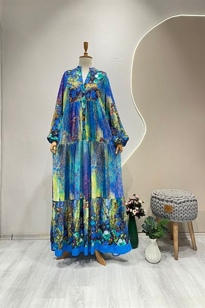 SİMLİ FLOWER VİSKON ELBİSE Saks