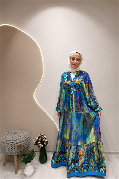 SİMLİ FLOWER VİSKON ELBİSE Saks