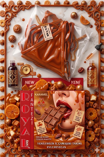 Arias Closet Fantezi Tüketilebilen Yenilebilir Karamel Aromalı İç Çamaşırı Takımı