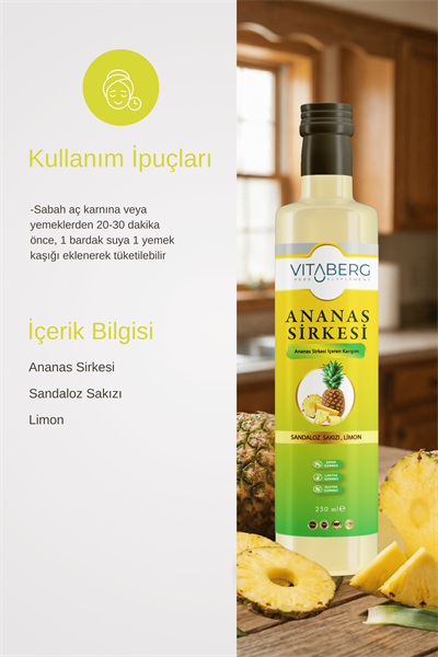 Ananas Sirkesi | Sandaloz Sakızı ve Limon Ekstrakt İçeren Karışım 250 ml