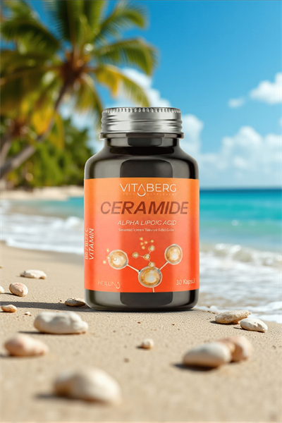 Vitaberg Ceramide 30 Kapsül | Seramid, Alfa Lipoik Asit, Vitamin C, B6 ve B12 | Vegan