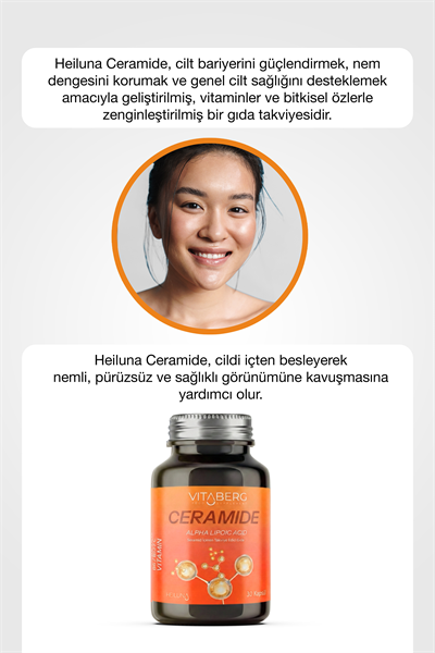 Vitaberg Ceramide 30 Kapsül | Seramid, Alfa Lipoik Asit, Vitamin C, B6 ve B12 | Vegan