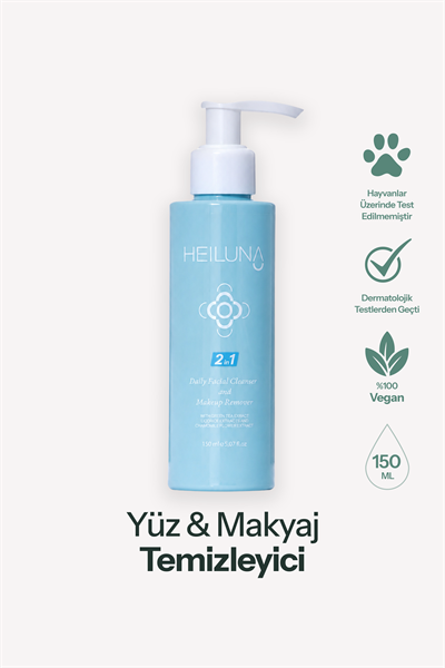 Çift Etkili Yüz & Makyaj Temizleyici 150 ml – Yeşil Çay, Meyan Kökü & Papatya ile Nazik Temizlik