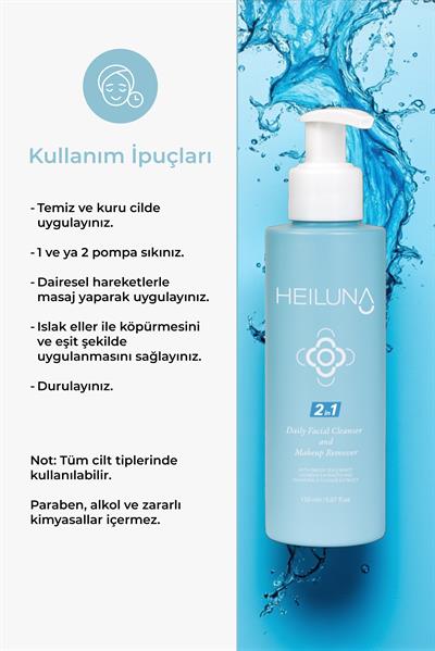 Çift Etkili Yüz & Makyaj Temizleyici 150 ml – Yeşil Çay, Meyan Kökü & Papatya ile Nazik Temizlik