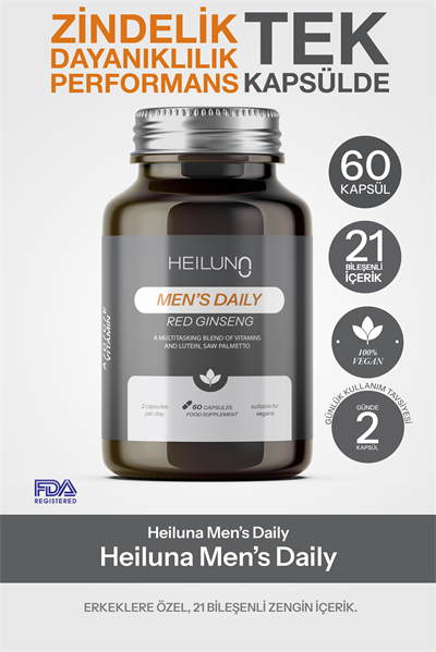 Men’s Daily Multivitamin 60 Kapsül – Red Ginseng, Likopen & Saw Palmetto ile Enerji ve Güç Desteği