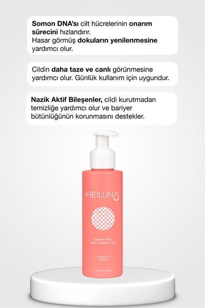 Heiluna Somon DNA Yüz Temizleme Jeli | Aloe Vera & Niasinamid | 150 ml