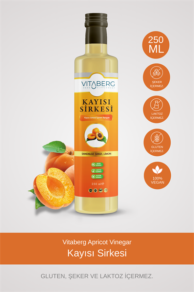 Kayısı Sirkesi | Sandaloz Sakızı ve Limon Ekstrakt İçeren Karışım 250 ml