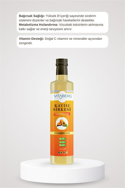 Kayısı Sirkesi | Sandaloz Sakızı ve Limon Ekstrakt İçeren Karışım 250 ml
