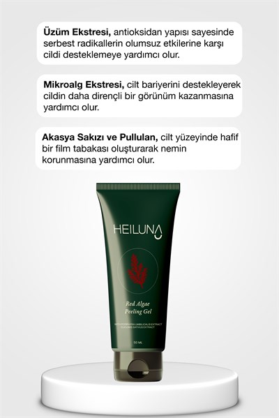 Kırmızı Alg Peeling Jel 50 ml | Aloe Vera ve Salatalık Ekstresi İçeren Nazik Arındırıcı