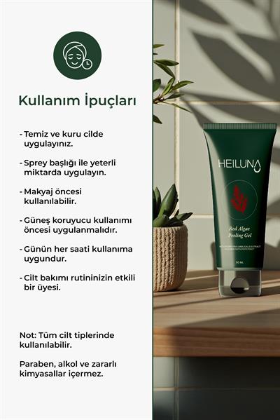 Kırmızı Alg Peeling Jel 50 ml | Aloe Vera ve Salatalık Ekstresi İçeren Nazik Arındırıcı