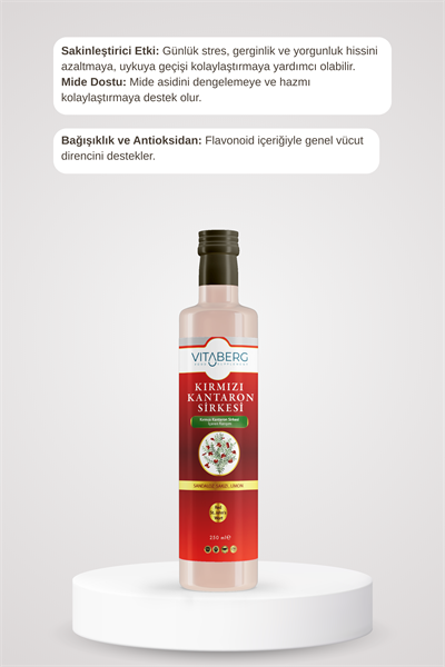 Kırmızı Kantaron Sirkesi  | Elma ve Bitkisel Ekstrakt İçeren Karışım 250 ml
