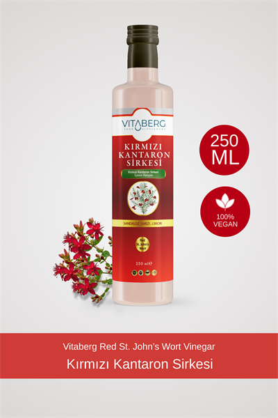 Kırmızı Kantaron Sirkesi  | Elma ve Bitkisel Ekstrakt İçeren Karışım 250 ml