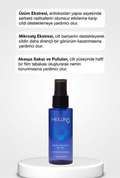 Mavi Işık Koruyucu Işıltı Veren Yüz Spreyi | Mikroalg & Akasya Senegal | 100 ml