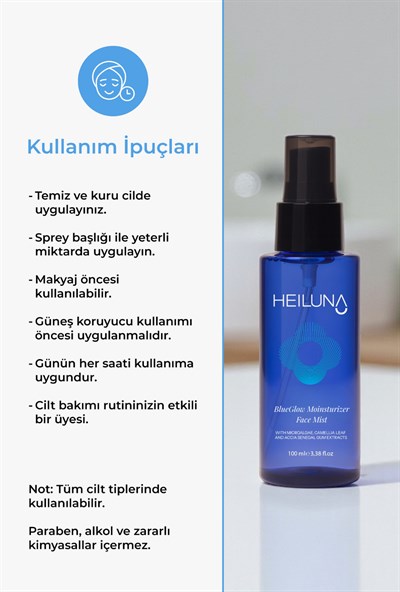 Mavi Işık Koruyucu Işıltı Veren Yüz Spreyi | Mikroalg & Akasya Senegal | 100 ml