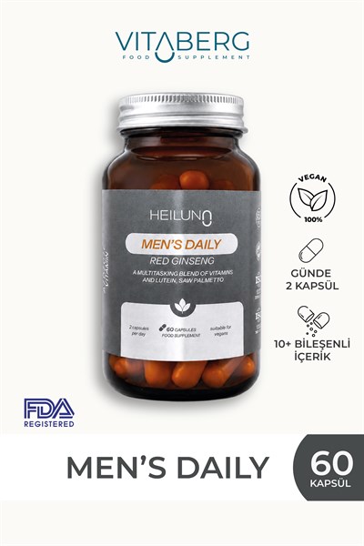 Mens Daily Multivitamin 60 Kapsül – Red Ginseng, Likopen & Saw Palmetto