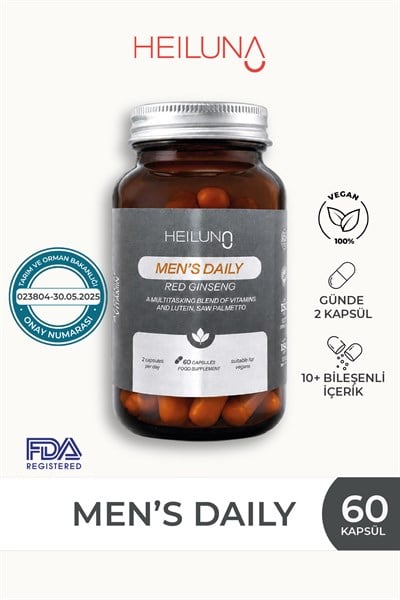 Heiluna Mens Daily Erkeklere Özel Multivitamin | 60 Kapsül | Vegan