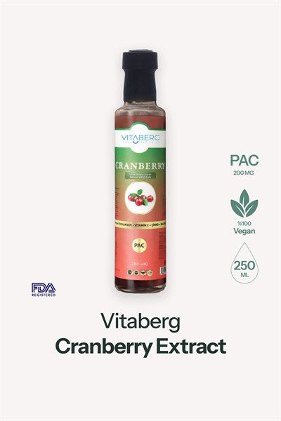 Vitaberg Cranberry Extract Sıvı Takviye | Vitamin C, Çinko, Selenyum İçeren Formül