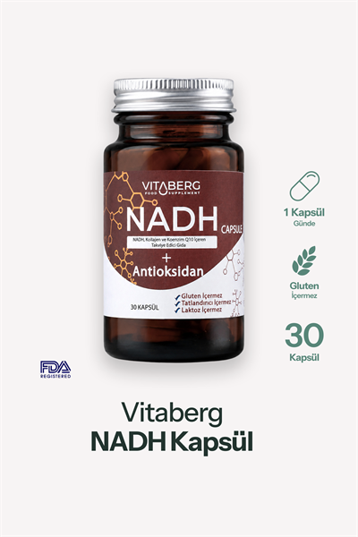 Vitaberg NADH Antioksidan+ | PQQ, Koenzim Q10, Resveratrol, Kolajen Tip II