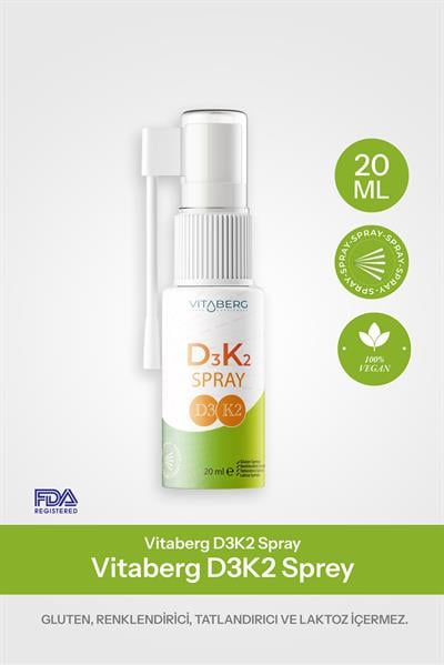 Vitaberg Vitamin D3 K2 Sprey | Günlük Kemik ve Bağışıklık Desteği