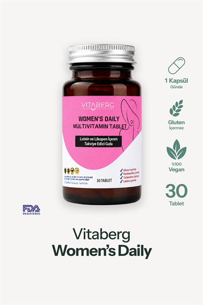 Vitaberg Women’s Daily Multivitamin Tablet | B Vitaminleri, Beta Glukan, Lutein ve Likopen
