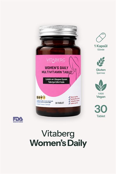 Vitaberg Women’s Daily Multivitamin Tablet | B Vitaminleri, Beta Glukan, Lutein ve Likopen