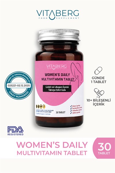 Women’s Daily Multivitamin Tablet | B Vitaminleri, Beta Glukan, Lutein ve Likopen