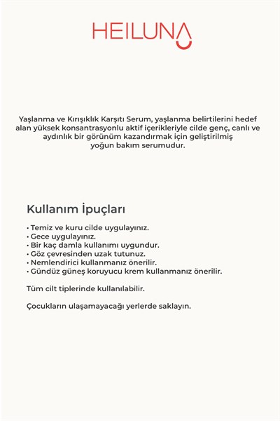 Yaşlanma Ve Kırışıklık Karşıtı Serum