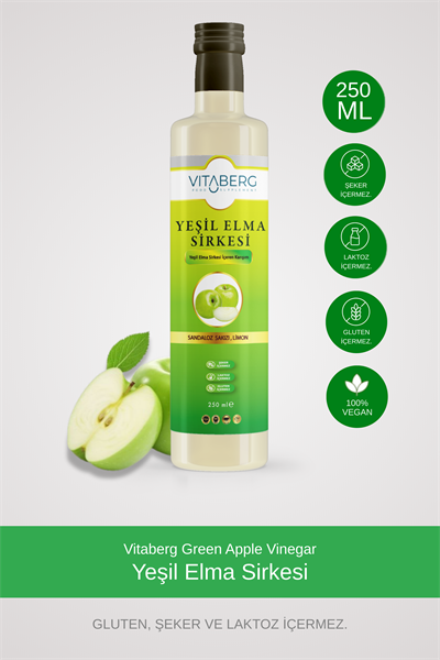 Yeşil Elma Sirkesi | Sandaloz Sakızı ve Limon Ekstrakt İçeren Karışım 250 ml