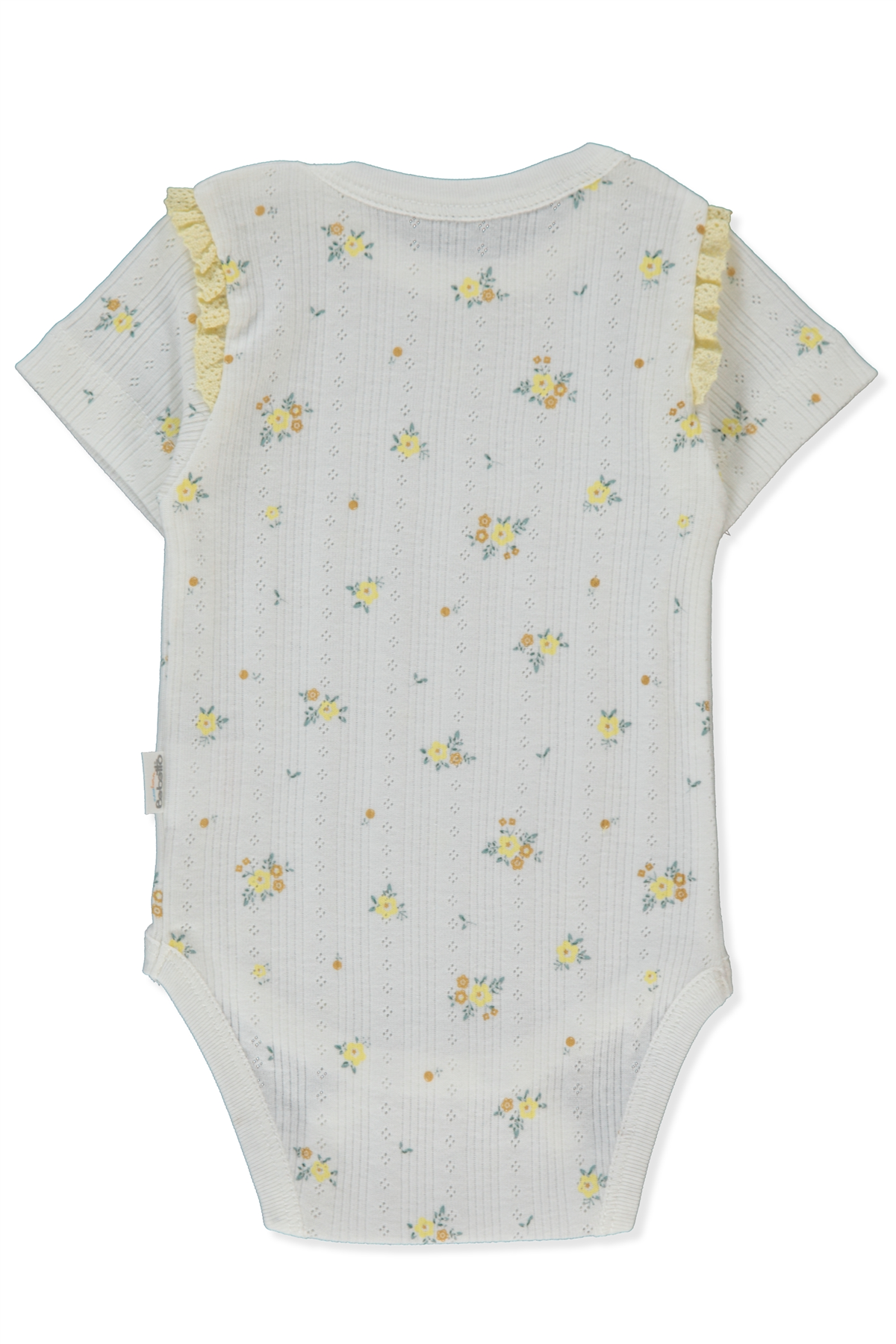 AJURLU KISA KOLLU BODY AY BASKILI (BLOOM) SARI