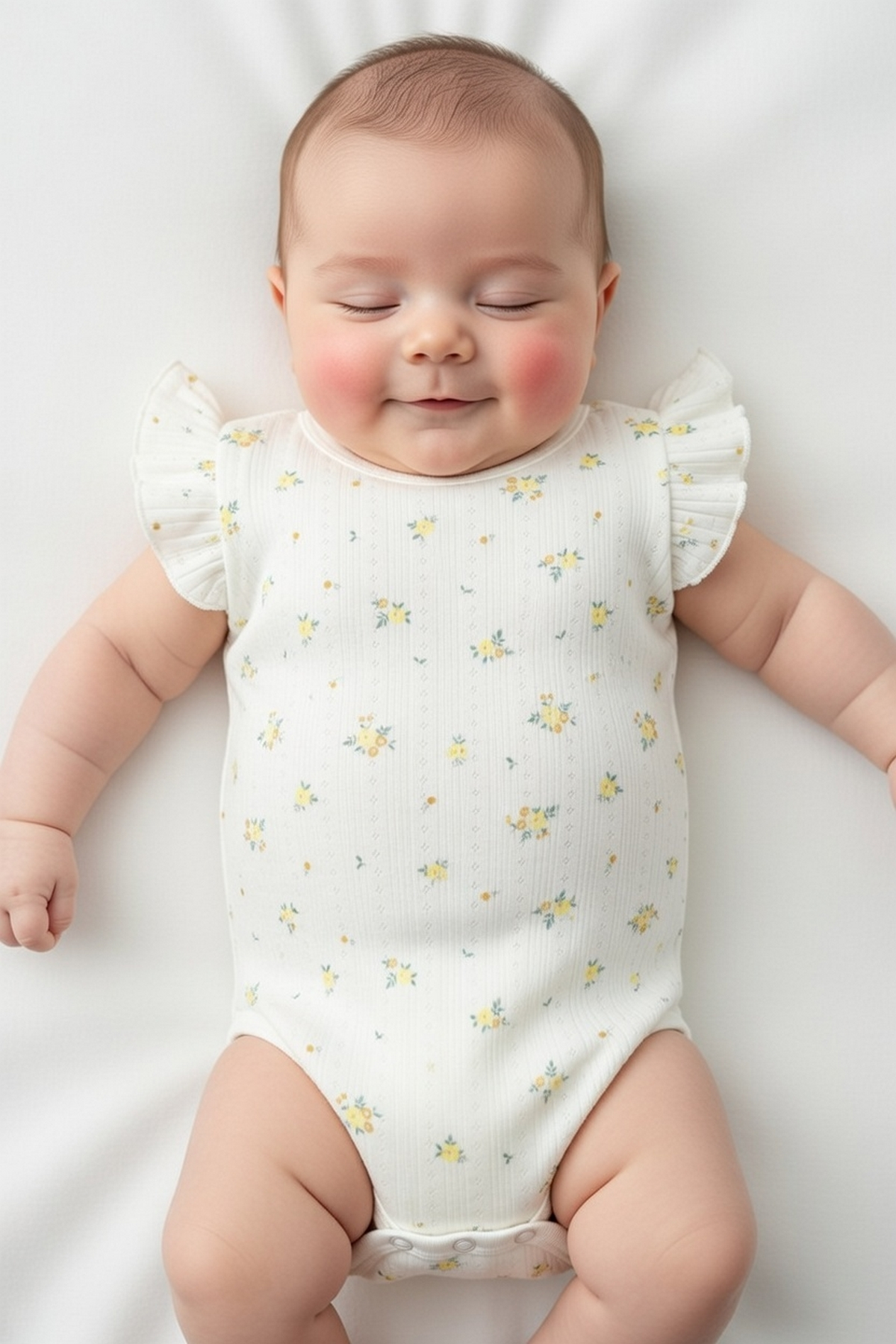 AJURLU KISA KOLLU BODY YAŞ BASKILI (BLOOM) SARI