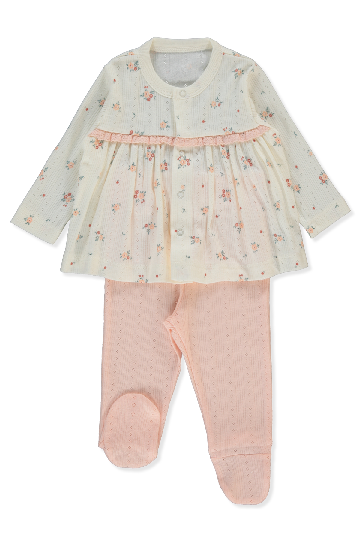 AJURLU PATİKLİ PİJAMA TAKIMI 2Lİ (BLOOM) PEMBE