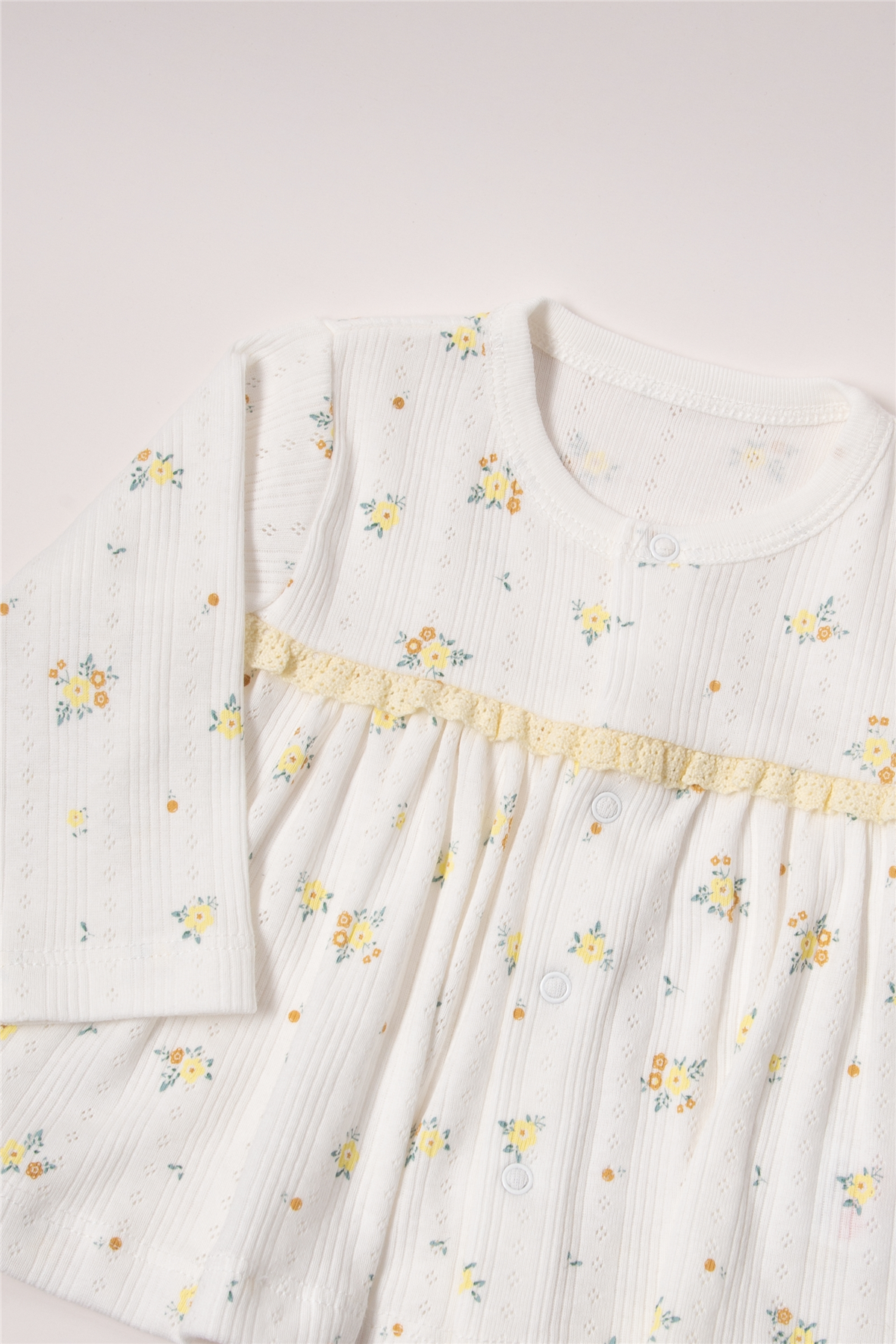 AJURLU PATİKLİ PİJAMA TAKIMI 2Lİ (BLOOM) SARI