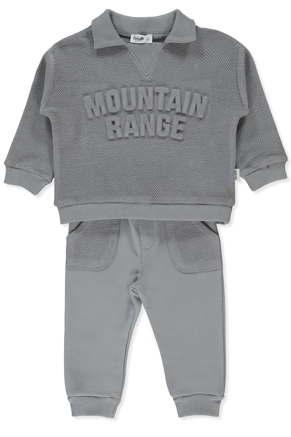 BALIKSIRTI ÜÇ İP SWEAT 2Lİ TAKIM (MOUNTAIN RANGE) GRİ