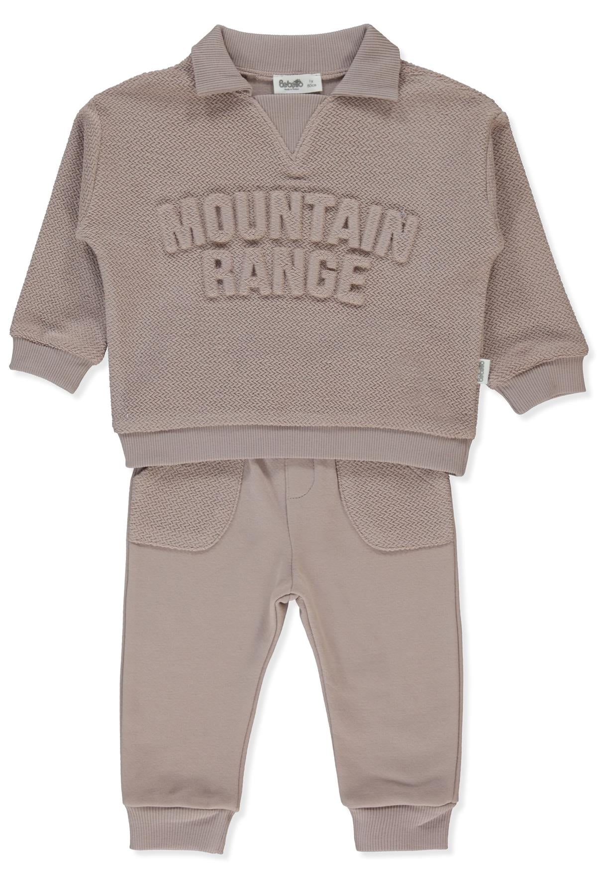 BALIKSIRTI ÜÇ İP SWEAT 2Lİ TAKIM (MOUNTAIN RANGE) KAHVERENGİ