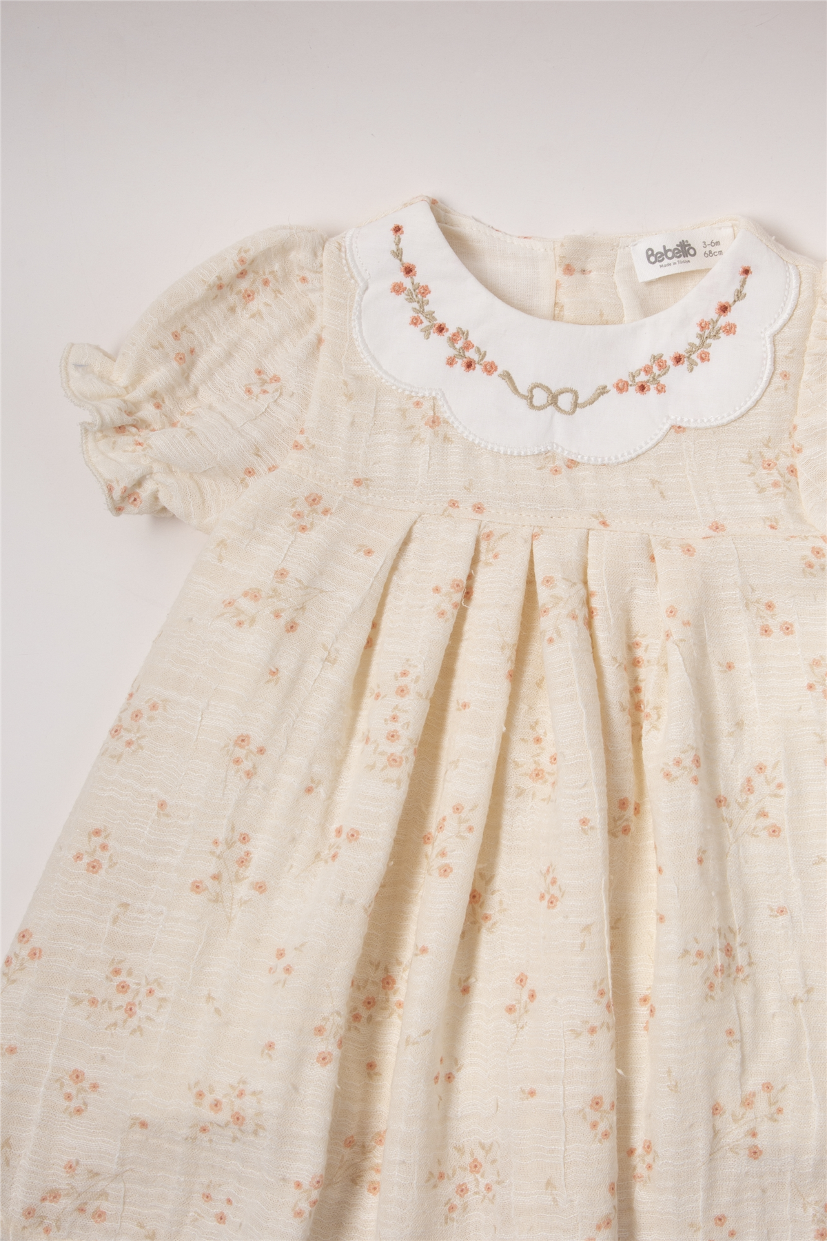 DOKUMA ELBİSE (FLOWERY) BEJ