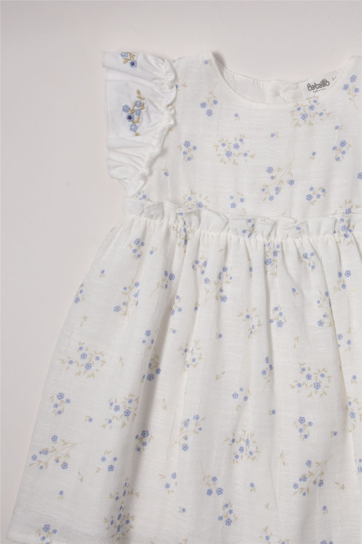 DOKUMA ELBİSE (FLOWERY) EKRU