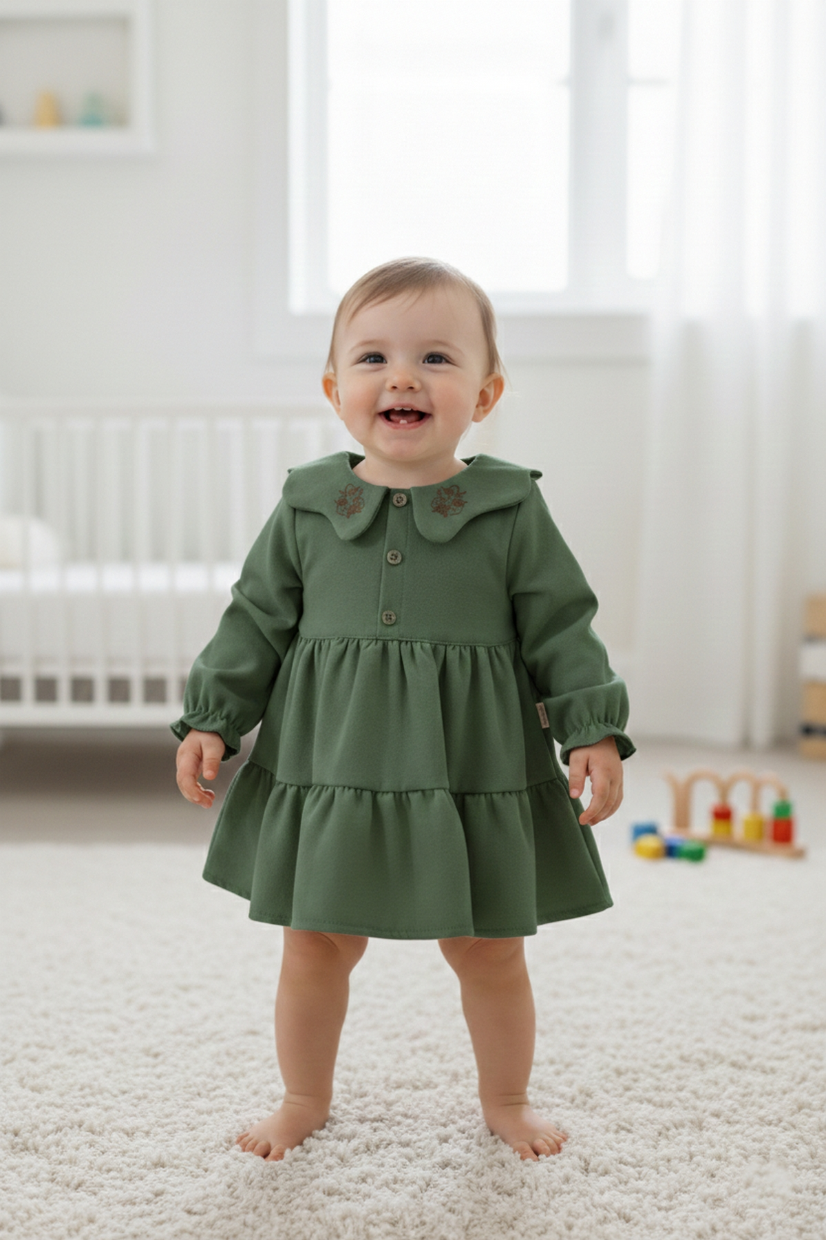 DOKUMA ELBİSE (STYLISH) YEŞİL