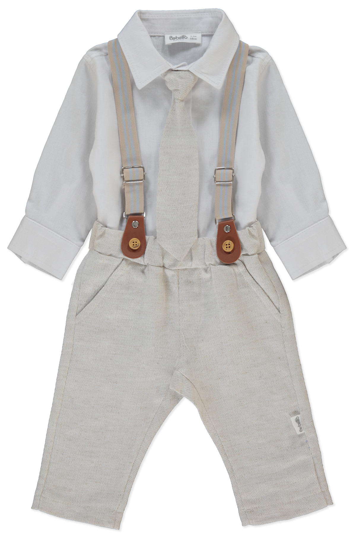 DOKUMA PANTOLON 2Lİ TAKIM (LITTLE SIR) BEJ