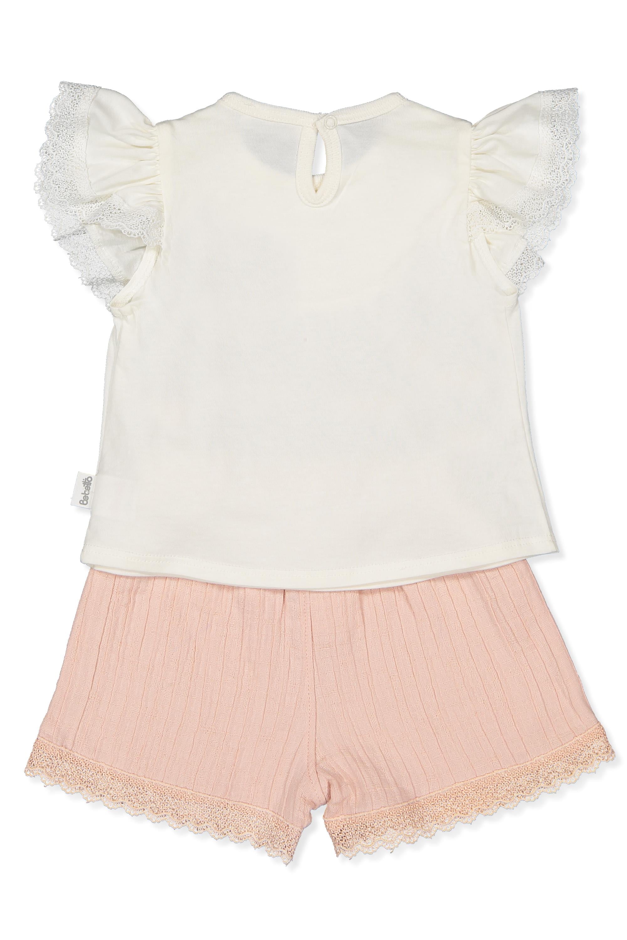 DOKUMA ŞORT 2Lİ TAKIM (CLASSY GIRL) PEMBE